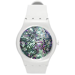 Disco Mosaic Magic Round Plastic Sport Watch (m) by essentialimage365