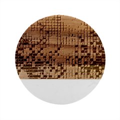 Disco Mosaic Magic Marble Wood Coaster (round)