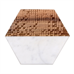 Disco Mosaic Magic Marble Wood Coaster (hexagon)  by essentialimage365