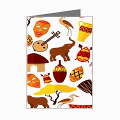 Africa Jungle Ethnic Tribe Travel Seamless Pattern Vector Illustration Mini Greeting Card