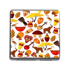 Africa Jungle Ethnic Tribe Travel Seamless Pattern Vector Illustration Memory Card Reader (Square 5 Slot)