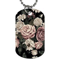 Elegant Seamless Pattern Blush Toned Rustic Flowers Dog Tag (two Sides)