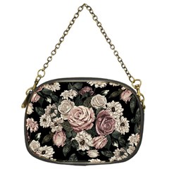 Elegant Seamless Pattern Blush Toned Rustic Flowers Chain Purse (one Side)