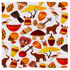 Africa Jungle Ethnic Tribe Travel Seamless Pattern Vector Illustration UV Print Square Tile Coaster 