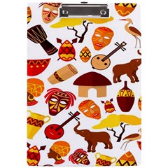 Africa Jungle Ethnic Tribe Travel Seamless Pattern Vector Illustration A4 Acrylic Clipboard