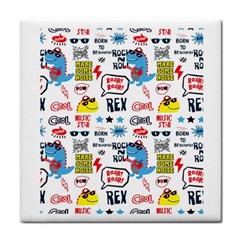 Monster Cool Seamless Pattern Tile Coaster