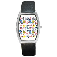 Monster Cool Seamless Pattern Barrel Style Metal Watch