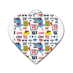 Monster Cool Seamless Pattern Dog Tag Heart (two Sides)