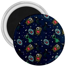 Monster Alien Pattern Seamless Background 3  Magnets