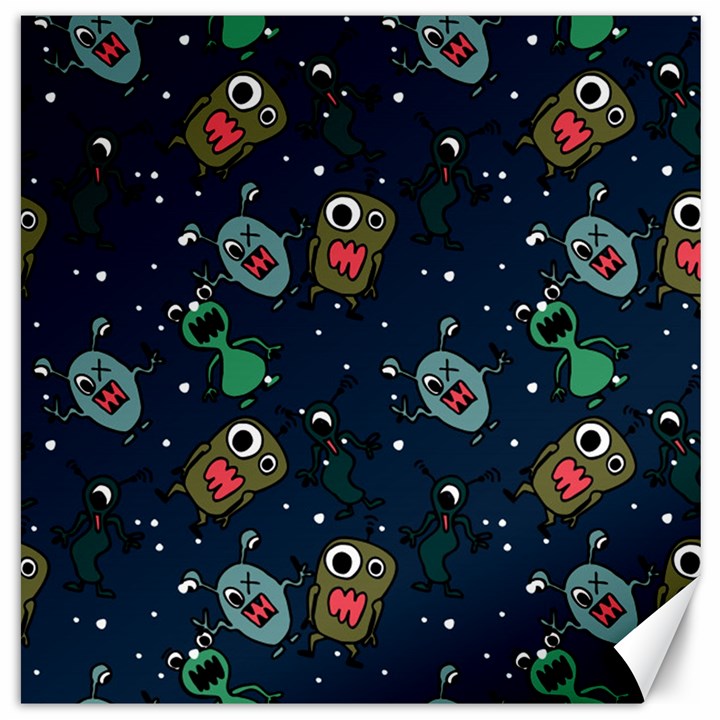 Monster Alien Pattern Seamless Background Canvas 16  x 16 