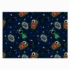 Monster Alien Pattern Seamless Background Large Glasses Cloth (2 Sides)