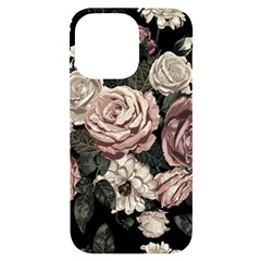 Elegant Seamless Pattern Blush Toned Rustic Flowers Iphone 14 Pro Max Black Uv Print Case by Hannah976