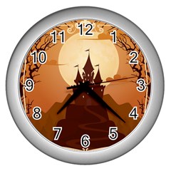 Beautiful Castle Wall Clock (silver)