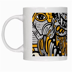 Crazy Abstract Doodle Social Doodle Drawing Style White Mug