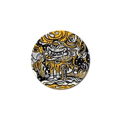 Crazy Abstract Doodle Social Doodle Drawing Style Golf Ball Marker