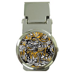 Crazy Abstract Doodle Social Doodle Drawing Style Money Clip Watches