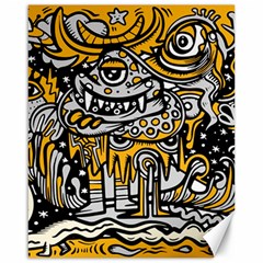 Crazy Abstract Doodle Social Doodle Drawing Style Canvas 16  X 20 