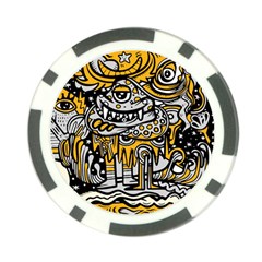 Crazy Abstract Doodle Social Doodle Drawing Style Poker Chip Card Guard