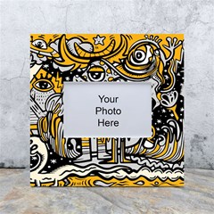 Crazy Abstract Doodle Social Doodle Drawing Style White Box Photo Frame 4  x 6 