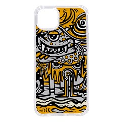 Crazy Abstract Doodle Social Doodle Drawing Style iPhone 14 Plus TPU UV Print Case