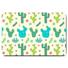 Cactus Succulents Floral Seamless Pattern Large Doormat