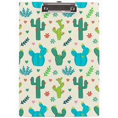 Cactus Succulents Floral Seamless Pattern A4 Acrylic Clipboard by Hannah976