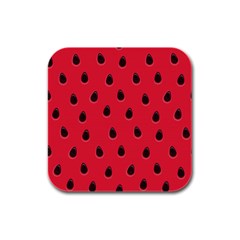 Seamless Watermelon Surface Texture Rubber Square Coaster (4 Pack)