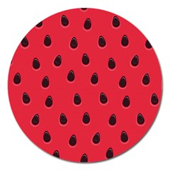 Seamless Watermelon Surface Texture Magnet 5  (round)