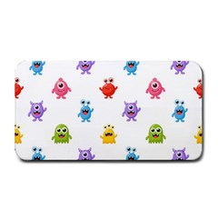 Seamless Pattern Cute Funny Monster Cartoon Isolated White Background Medium Bar Mat