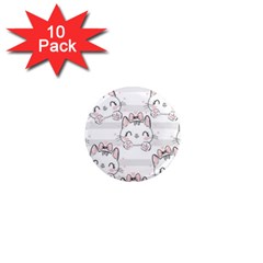 Cat With Bow Pattern 1  Mini Magnet (10 Pack) 