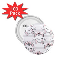 Cat With Bow Pattern 1 75  Buttons (100 Pack) 