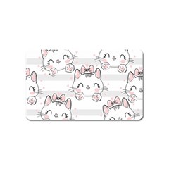 Cat With Bow Pattern Magnet (name Card)