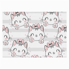 Cat With Bow Pattern Large Glasses Cloth (2 Sides)