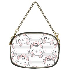 Cat With Bow Pattern Chain Purse (one Side)