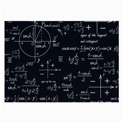 Mathematical Seamless Pattern With Geometric Shapes Formulas Large Glasses Cloth