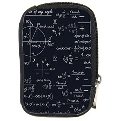 Mathematical Seamless Pattern With Geometric Shapes Formulas Compact Camera Leather Case by Hannah976