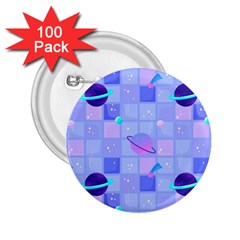 Seamless Pattern Pastel Galaxy Future 2 25  Buttons (100 Pack) 