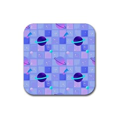 Seamless Pattern Pastel Galaxy Future Rubber Coaster (square)