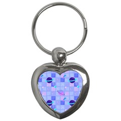 Seamless Pattern Pastel Galaxy Future Key Chain (heart)