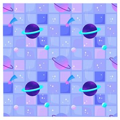 Seamless Pattern Pastel Galaxy Future Wooden Puzzle Square by Hannah976