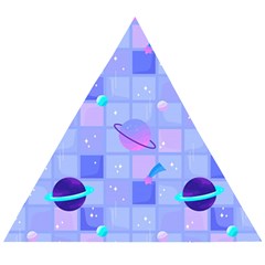 Seamless Pattern Pastel Galaxy Future Wooden Puzzle Triangle