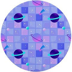 Seamless Pattern Pastel Galaxy Future Uv Print Round Tile Coaster by Hannah976