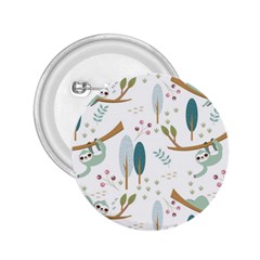 Pattern Sloth Woodland 2 25  Buttons