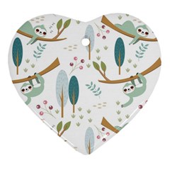 Pattern Sloth Woodland Ornament (heart)