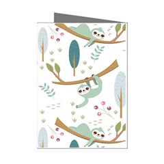 Pattern Sloth Woodland Mini Greeting Cards (pkg Of 8) by Hannah976