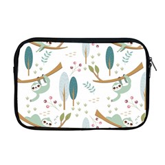 Pattern Sloth Woodland Apple Macbook Pro 17  Zipper Case by Hannah976