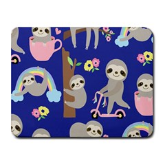 Hand Drawn Cute Sloth Pattern Background Small Mousepad