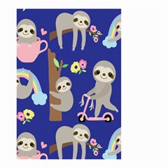 Hand Drawn Cute Sloth Pattern Background Small Garden Flag (two Sides) by Hannah976