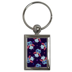 Owl Pattern Background Key Chain (rectangle)