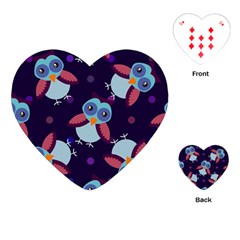Owl Pattern Background Playing Cards Single Design (heart)